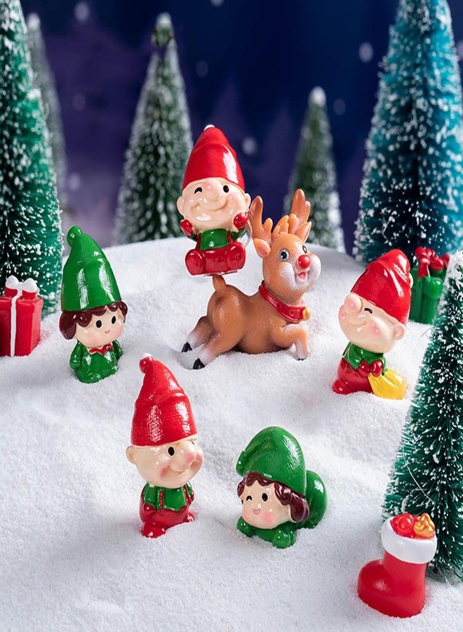 JARPSIRY Christmas Miniature Figurines Mini Resin Elves Ornaments for DIY Micro Landscape Fairy Garden Accessories Xmas Party Bonsai Crafts Decoration (Set of 6 Elf Themed) - Image 3